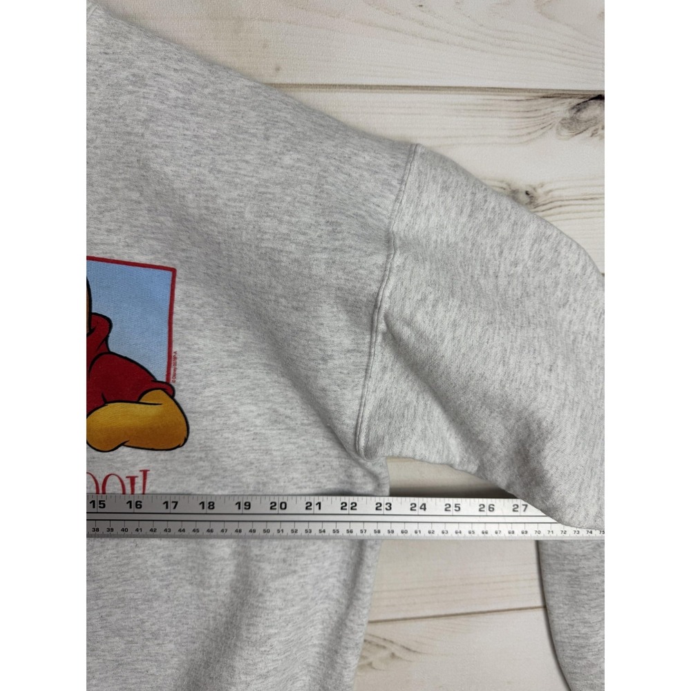Pooh Sweatshirt Womens Large Gray Fleece Tigger Pooh Graphic Crewneck Pullover - Picture 5 of 7